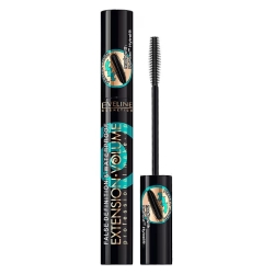 Водостойкая Тушь для ресниц, черная Eveline Extension Volume Professional Make-Up, 10мл