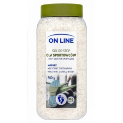Sól do kąpieli stóp dla sportowców Magnez+Rozmaryn+Ginkgo biloba, On Line, 800g
