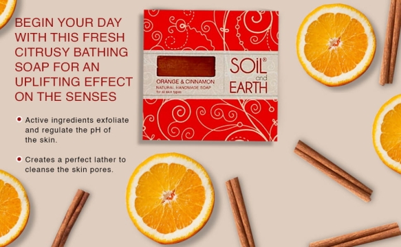 Pomarańcza z Cynamonem Naturalne Mydło, Soil &amp; Earth, 125g