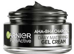 GARNIER Pure Active Żelowy Krem matujący 3w1 z aktywnym węglem na dzień 50ml
