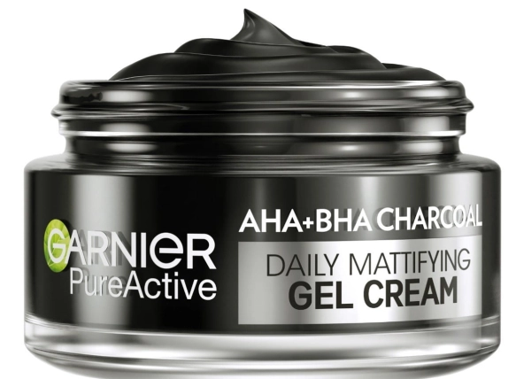 GARNIER Pure Active Żelowy Krem matujący 3w1 z aktywnym węglem na dzień 50ml