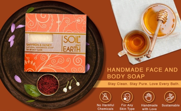 Szafran i Miód Naturalne Mydło, Soil &amp; Earth, 100g