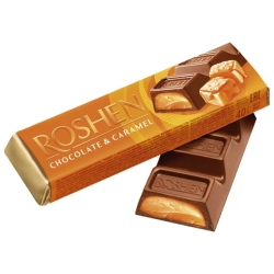 Milk Chocolate Bar with Caramel, Roshen, 40 g