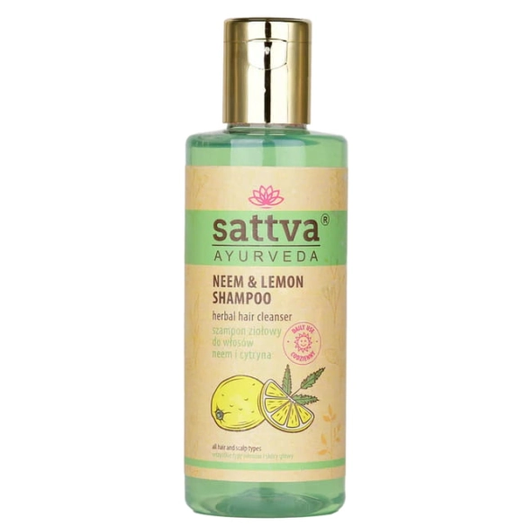 Naturalny, ziołowy szampon Neem &amp; Cytryna, Sattva Ayurveda, 210 ml