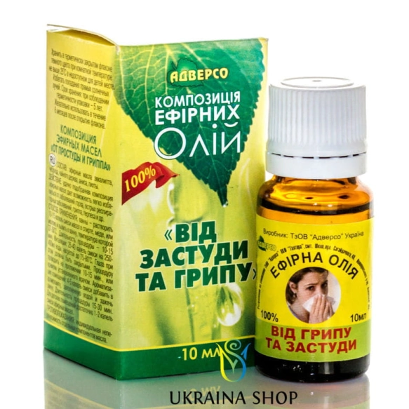 Essential Oil Blend for Flu and Cold, Adverso, 10 ml