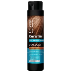 Кератиновий шампунь для тьмяного та ламкого волосся, Dr.Sante Keratin 250 ml