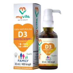 Vitamin D3 Family 400 IU – 2000 IU for Children and Adults, Myvita, 30 ml