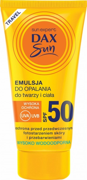 Dax Sun Emulsja do opalania do twarzy i ciała SPF 50  travel-50ml