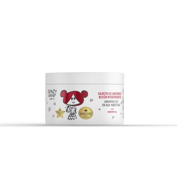 HISKIN Crazy Hair Galaretka do laminowania włosów wysokoporowatych - Raspberry (malina) 300 ml