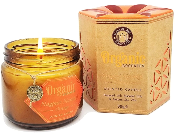 Nagpuri Narangi Pomarańcza Świeca Sojowa z Olejkiem Eterycznym, Organic Goodness
