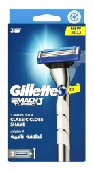 GILLETTE Mach3 Turbo Maszynka do golenia dla mężczyzn + 2 wkłady