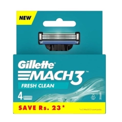 GILLETTE GILLETTE Mach3 Fresh Clean Ostrza wkłady wymienne do maszynki do golenia dla mężczyzn 1 op. - 4 szt.