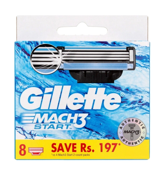 GILLETTE Mach3 Start Ostrza wkłady wymienne do maszynki do golenia dla mężczyzn 1 op. - 8 szt.