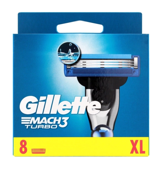 GILLETTE Mach3 Turbo Ostrza wkłady wymienne do maszynki do golenia dla mężczyzn 1 op. - 8 szt.