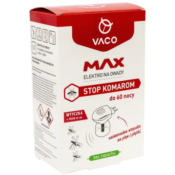 VACO Elektrofumigator Przeciw Komarom i Innym Owadom, Bezpieczny Sen + Płyn 45ml