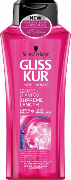Schwarzkopf Gliss Kur Supreme Length Szampon do włosów oczyszczający  400ml