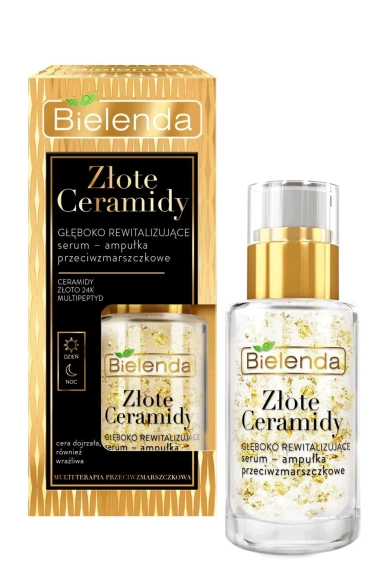 Bielenda Złote Ceramidy Głęboko rewitalizujące Serum-ampułka przeciwzmarszczkowe na dzień i noc 30ml
