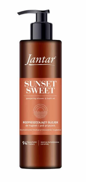 JANTAR Rozpieszczający Olejek pod prysznic i  do kąpieli z esencją bursztynową i ceramidami - Sunset Sweet 400 ml