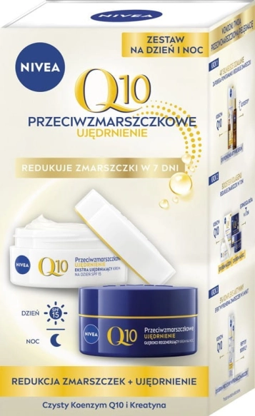 NIVEA Zestaw DUO Q10 Przeciwzmarszczkowe ujędrnienie (krem na dzień 50 ml + krem na noc 50 ml)