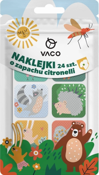 VACO Kids Naklejki na komary na odzież, plecak, wózek (Citronella) 1 op. - 24 szt.