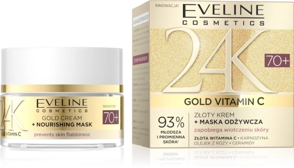 EVELINE 24K Gold Vitamin C Złoty Krem–maska odżywcza 70+ 50 ml