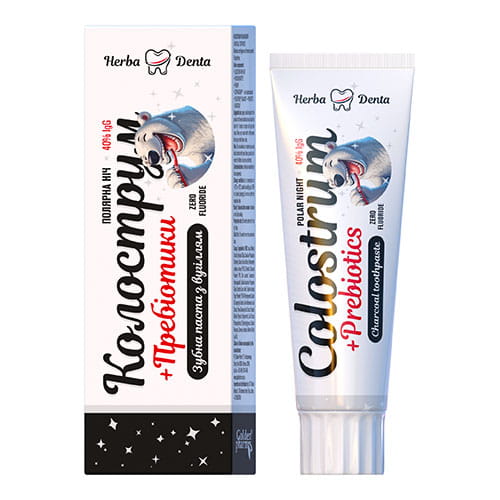 Pasta do zębów Herba Denta Colostrum Polar Night – węgiel aktywny, hydroksyapatyt i prebiotyki, 100 g