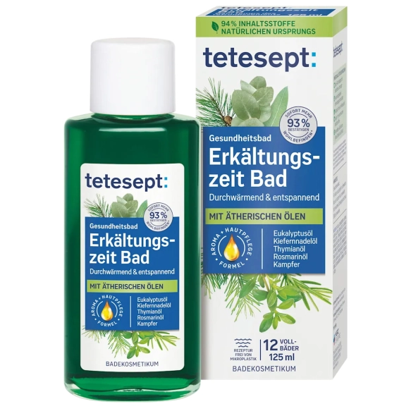Rozgrzewający Płyn do Kąpieli z Olejkami Eterycznymi, Tetesept Erkältungszeit Bad, 125 ml