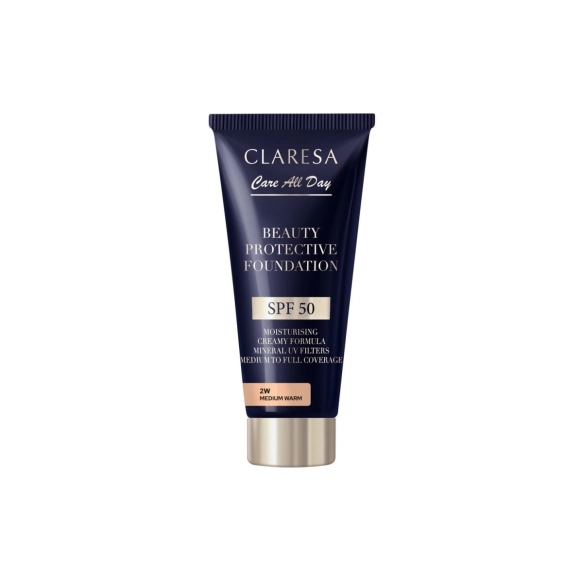 CLARESA Beauty Protective Foundation Nawilżający podkład z filtrem SPF 50 2W Medium Warm 30 ml