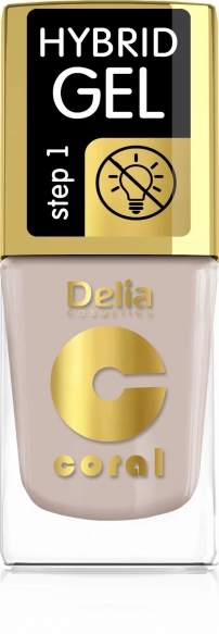 DELIA Coral Hybrid Gel Lakier do paznokci 136 Beżowy Nude 11 ml