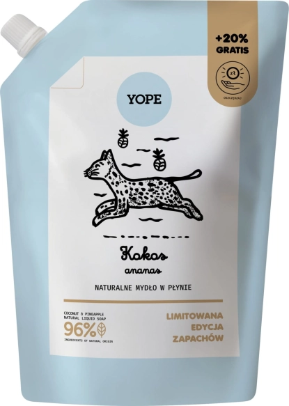 YOPE Naturalne mydło w płynie zapas Kokos i Ananas 600 ml