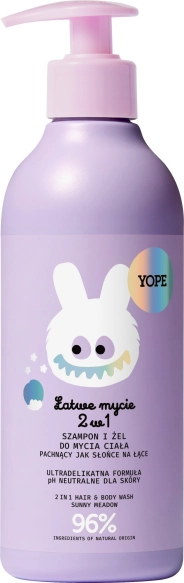 YOPE Szampon i żel do mycia ciała dla dzieci 2w1 Słońce na Łące 400 ml