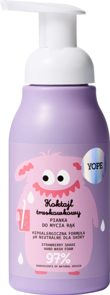 YOPE Pianka do mycia rąk dla dzieci Koktajl Truskawkowy 300 ml