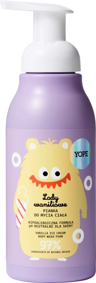 YOPE Pianka do mycia ciała dla dzieci Lody Waniliowe 400 ml