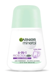 GARNIER Mineral Dezodorant roll-on 6in1 Protection 48h Floral Fresh - Skin+Clothes   50 ml