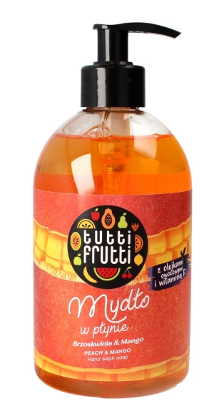 TUTTI FRUTTI Mango & Brzoskwinia Mydło w płynie z olejkami owocowymi i witaminą E 500 ml