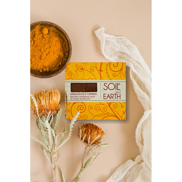 Sandałowiec i Kurkuma Naturalne Mydło, Soil &amp; Earth, 125g-4
