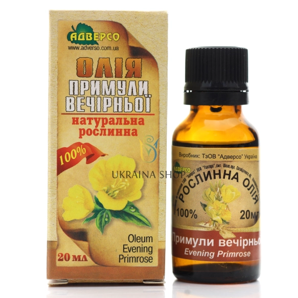 Olej z Wiesiołka, Wiesiołkowy, 100% Naturalny, Adverso, 20 ml
