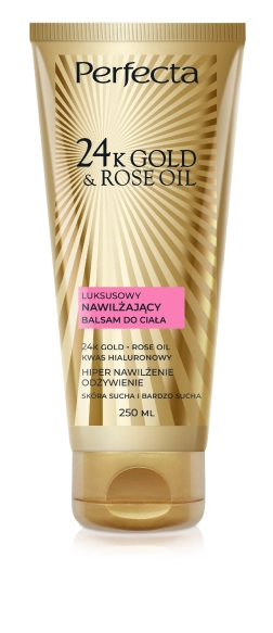 PERFECTA 24K Gold & Rose Oil Luksusowy balsam do ciała nawilżający 250 ml