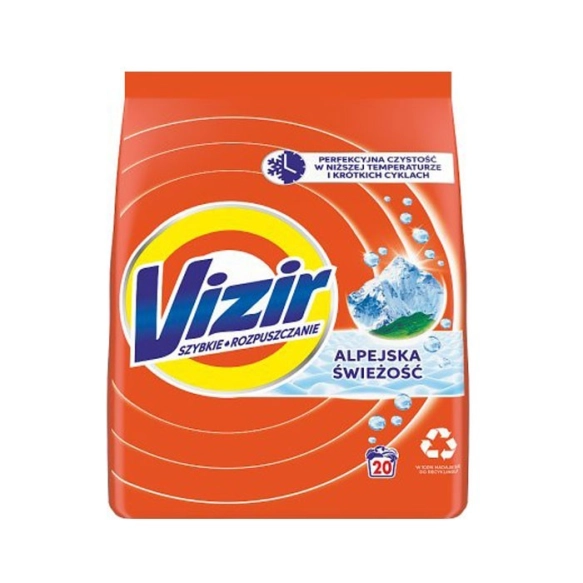 VIZIR Alpejska Świeżość Proszek do prania tkanin białych (35 prań) 1,1 kg