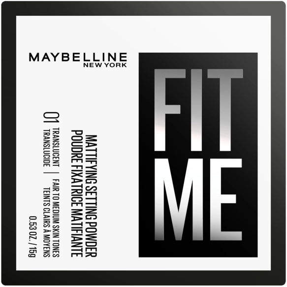 MAYBELLINE Fit Me Puder sypki matujący - 01 Translucent  15 g