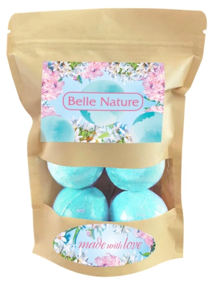 BELLE NATURE Musujące Kule do kąpieli - Wiosenny Jaśmin 1op.-(6x50g)