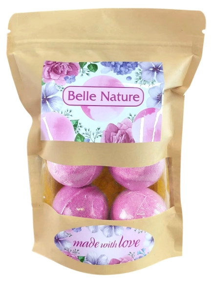 BELLE NATURE Musujące Kule do kąpieli - Leśne Jagody 1op.-(6x50g)