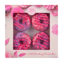 CHLAPU CHLAP Zestaw Spa Moments Donut do kąpieli o zapachu pianki poziomkowej 4 szt