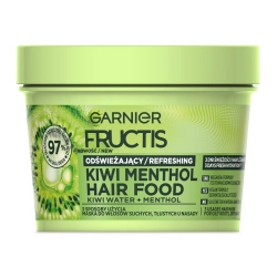 GARNIER Fructis Hair Food Maska odświeżająca do włosów suchych,tłustych u nasady - Kiwi Water + Menthol 400 ml