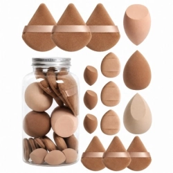 ECARLA Zestaw 15 gąbeczek do makijażu Brown Cream Duo GB21BR