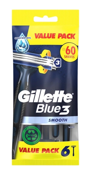 GILLETTE Blue 3 Smooth Maszynka do golenia dla mężczyzn 1 op. - 6 szt.