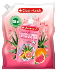 CLEAN HANDS Hand Soap Mydło antybakteryjne w płynie Aloes i Grejpfrut - zapas 1000 ml