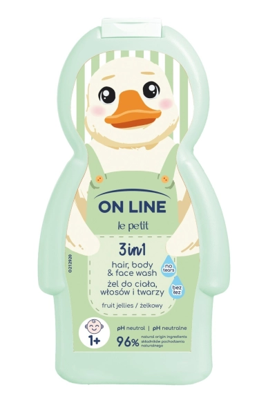 ON LINE Le Petit Żel do mycia ciała, włosów i twarzy dla dzieci 3w1 Żelkowy 350 ml