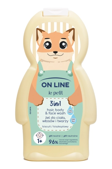 ON LINE Le Petit Żel do mycia ciała, włosów i twarzy dla dzieci 3w1 Biszkoptowy 350 ml