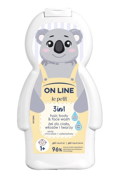 ON LINE Le Petit Żel do mycia ciała, włosów i twarzy dla dzieci 3w1 Czekoladowy 350 ml